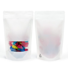 40g Recyclable Window White Matt Stand Up Pouch/Bag with Zip Lock [SP1] (100 per pack)