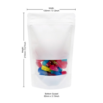 150g  Recyclable Window White Matt Stand Up Pouch/Bag with Zip Lock [SP3] (100 per pack)
