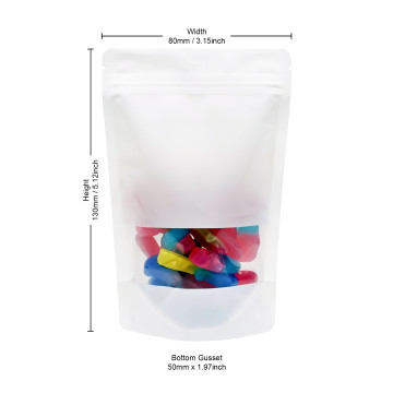 40g Recyclable Window White Matt Stand Up Pouch/Bag with Zip Lock [SP1] (100 per pack)