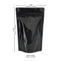 3kg Black Shiny Stand Up Pouch/Bag with Zip Lock [SP7] (100 per pack)