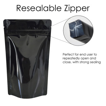 3kg Black Shiny Stand Up Pouch/Bag with Zip Lock [SP7] (100 per pack)