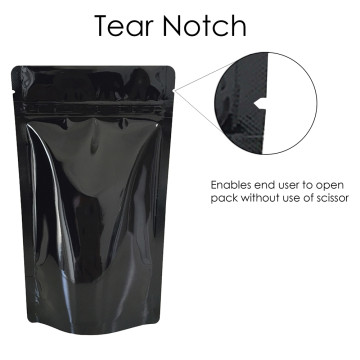 3kg Black Shiny Stand Up Pouch/Bag with Zip Lock [SP7] (100 per pack)