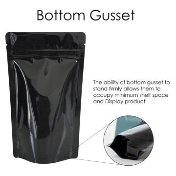 3kg Black Shiny Stand Up Pouch/Bag with Zip Lock [SP7] (100 per pack)