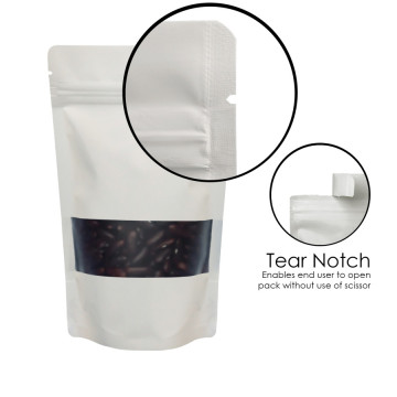 70g Window White Matt Stand Up Pouch/Bag with Zip Lock [SP2] (100 per pack)