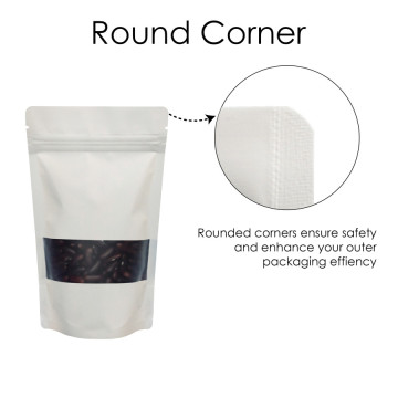 70g Window White Matt Stand Up Pouch/Bag with Zip Lock [SP2] (100 per pack)