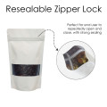 70g Window White Matt Stand Up Pouch/Bag with Zip Lock [SP2] (100 per pack)