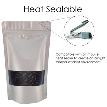 70g Window Silver Matt Stand Up Pouch/Bag with Zip Lock [SP2] (100 per pack)
