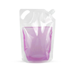 [SAMPLE] 1 Litre Clear / Clear Screw Cap 15mm Spout Pouches with Handle