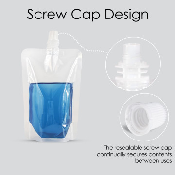 150ml Clear / Clear Screw Cap 8.6mm Spout Pouches (100 per pack)