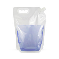 2 Litre Clear / Clear Screw Cap 15mm Spout Pouches with Handle (100 per pack)