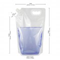 2 Litre Clear / Clear Screw Cap 15mm Spout Pouches with Handle (100 per pack)