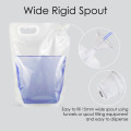2 Litre Clear / Clear Screw Cap 15mm Spout Pouches with Handle (100 per pack)
