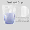 2 Litre Clear / Clear Screw Cap 15mm Spout Pouches with Handle (100 per pack)