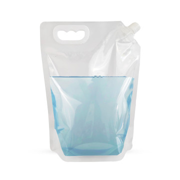 3 Litre Clear / Clear Screw Cap 22mm Spout Pouches with Handle (100 per pack)