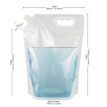 3 Litre Clear / Clear Screw Cap 22mm Spout Pouches with Handle (100 per pack)