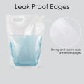 3 Litre Clear / Clear Screw Cap 22mm Spout Pouches with Handle (100 per pack)