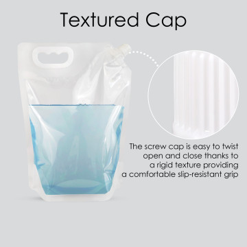 3 Litre Clear / Clear Screw Cap 22mm Spout Pouches with Handle (100 per pack)