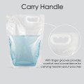 3 Litre Clear / Clear Screw Cap 22mm Spout Pouches with Handle (100 per pack)