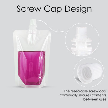 300ml Clear / Clear Screw Cap 8.6mm Spout Pouches (100 per pack)