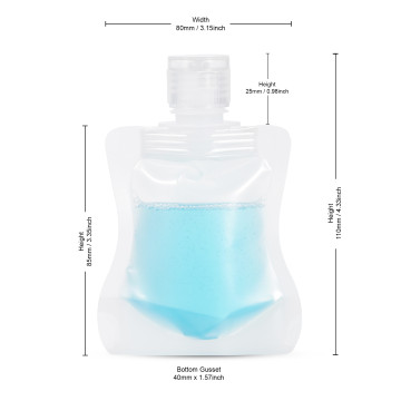 30ml Clear / Clear Matt Flip Cap 16mm Spout Pouches (100 per pack)