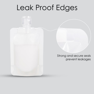 50ml Clear / Clear Matt Flip Cap 16mm Spout Pouches (100 per pack)