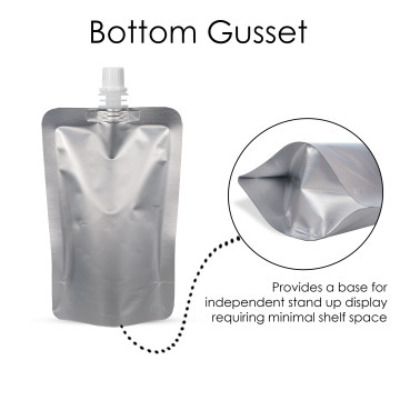 100ml Silver Matt Spout Pouches (100 per pack)