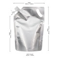 1 Litre Silver Matt Spout Pouches with Handle (100 per pack)