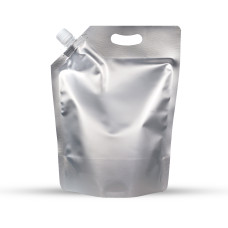 2 Litre Silver Matt Spout Pouches with Handle (100 per pack)