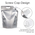 2 Litre Silver Matt Spout Pouches with Handle (100 per pack)