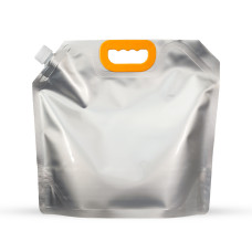 5 Litre Silver Matt Spout Pouches with Handle (100 per pack)