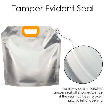 5 Litre Silver Matt Spout Pouches with Handle (100 per pack)