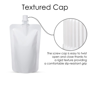 100ml White Shiny Spout Pouches (100 per pack)