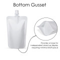 150ml White Shiny Spout Pouches (100 per pack)