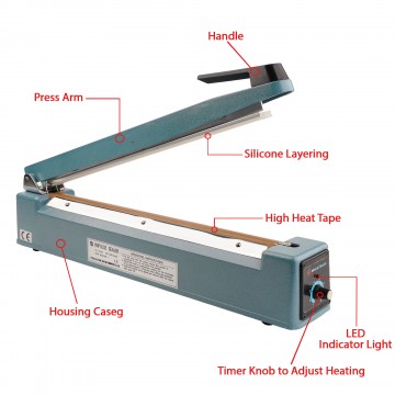 TEW 400mm Metal Body Impulse Heat Sealer (1 per pack)