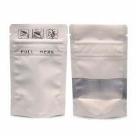 8cm x 13cm Child Resistant Window White Matt Stand Up Pouch/Bag with Zip Lock [SP1] 