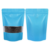 200x300mm Valve Window Blue Matt Stand Up Pouch/Bag With Zip Lock (100 per pack)