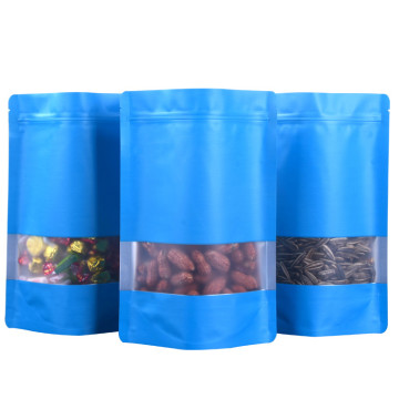 [SAMPLE] 90x130mm Window Blue Matt Stand Up Pouch/Bag With Zip Lock