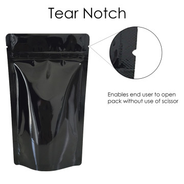 40g Black Shiny Stand Up Pouch/Bag with Zip Lock [SP1] (100 per pack)