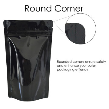 5kg Black Shiny Stand Up Pouch/Bag with Zip Lock [SP8] (100 per pack)