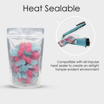 1kg Clear / Black Shiny Stand Up Pouch/Bag with Zip Lock [SP6] (100 per pack)