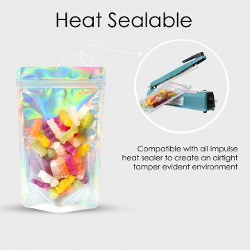 1kg Clear / Holographic Stand Up Pouch/Bag with Zip Lock [SP6]