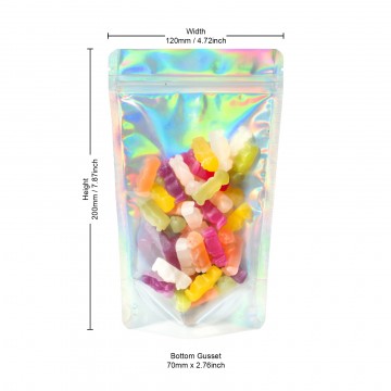 100g Clear / Holographic Stand Up Pouch/Bag with Zip Lock [SP9] (100 per pack)