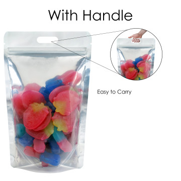 5Kg Clear / White Shiny With Handle Stand Up Pouch/Bag with Zip Lock [SP8] (100 per pack)