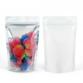 50g Clear / White Shiny Stand Up Pouch/Bag with Zip Lock [WP1]