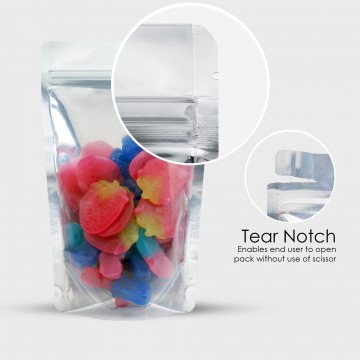 70g Clear / White Shiny Stand Up Pouch/Bag with Zip Lock [SP2]