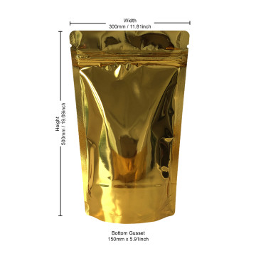 3kg Gold Shiny Stand Up Pouch/Bag with Zip Lock [SP7] (100 per pack)