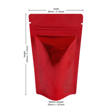 40g Red Shiny Stand Up Pouch/Bag with Zip Lock [SP1] (100 per pack)