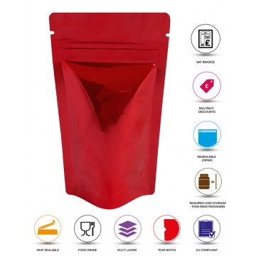 40g Red Shiny Stand Up Pouch/Bag with Zip Lock [SP1]