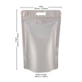 5kg Silver Matt With Handle Stand Up Pouch/Bag with Zip Lock [SP8] (100 per pack)