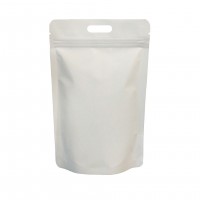 5kg White Matt With Handle Stand Up Pouch/Bag with Zip Lock [SP8] (100 per pack)